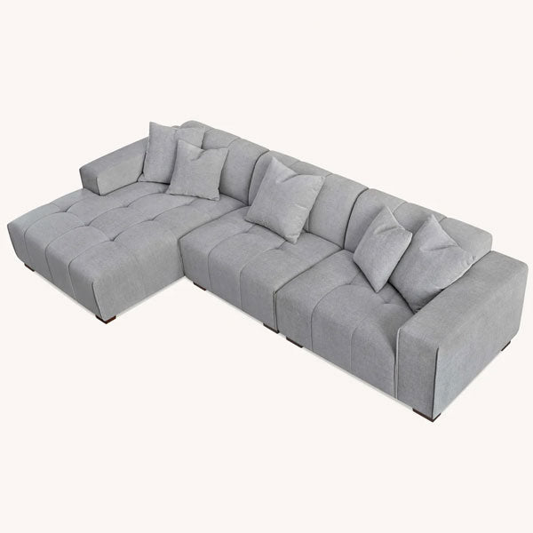Aluxo Leonard Left-Hand Corner Grey Boucle