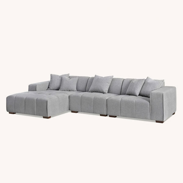 Aluxo Leonard Left-Hand Corner Grey Boucle