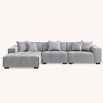Load image into Gallery viewer, Aluxo Leonard Left-Hand Corner Grey Boucle
