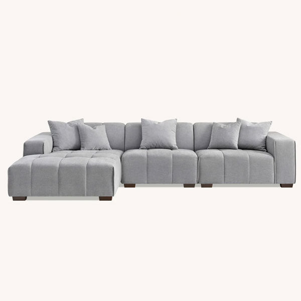 Aluxo Leonard Left-Hand Corner Grey Boucle