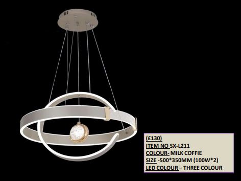 Elegant Milk Coffee LED Chandelier – (Item No: SX-L211)