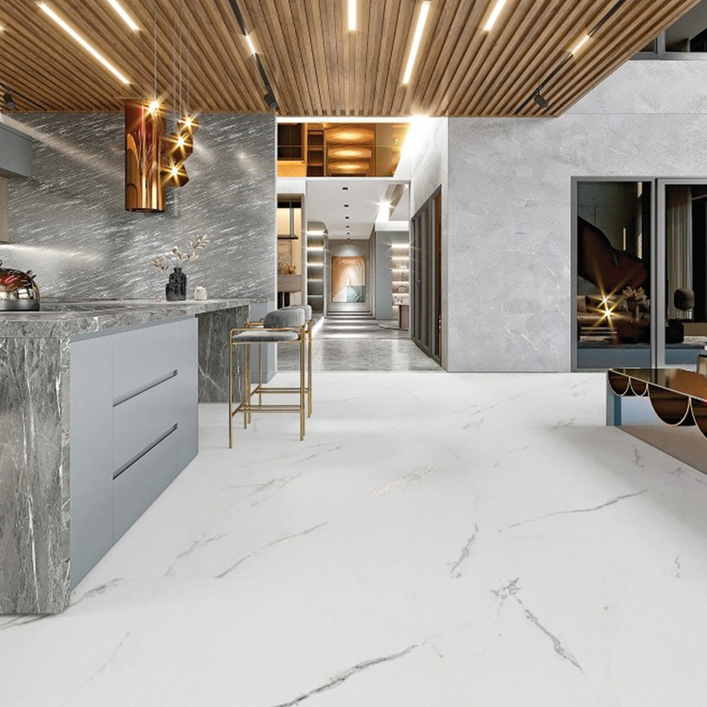 Athens White  - 120x60 High Gloss Porcelain Tile
