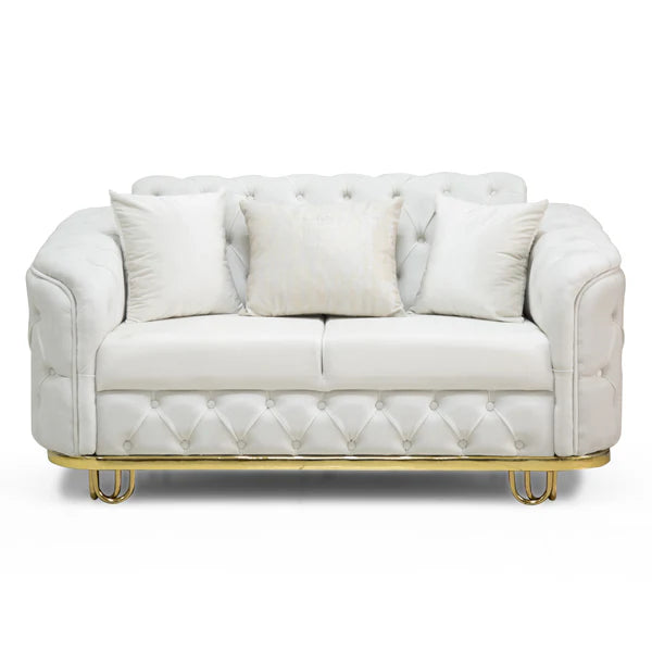 Almira Chesterfield Turkish White Sofa Set (Starting from £380 to £1520)