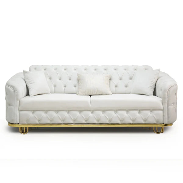 Almira Chesterfield Turkish White Sofa Set (Starting from £380 to £1520)