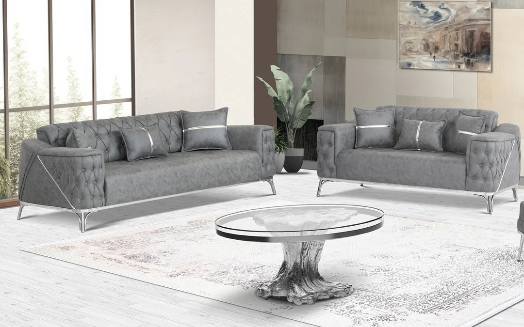 Jasmine Gray Velvet Sofa Set (Starting from £534 to £1380)