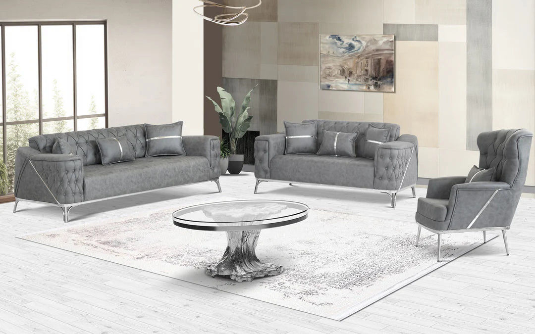 Jasmine Gray Velvet Sofa Set (Starting from £534 to £1380)
