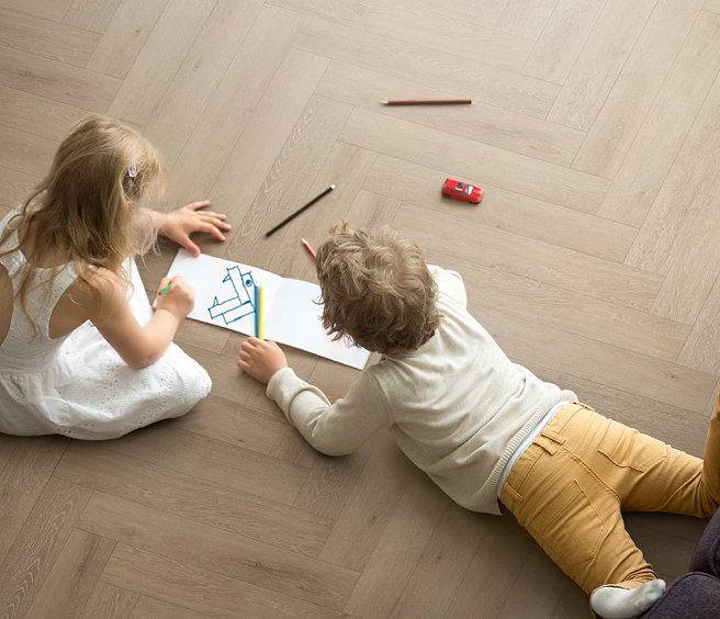 Lumber Herringbone Waterproof LVT | Coretec Floors