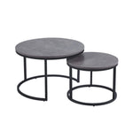 Load image into Gallery viewer, Round Nesting Coffee Tables with Gold or Black Frame
