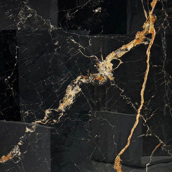 Black and gold - High gloss porcelain tile - 1200x600 mm