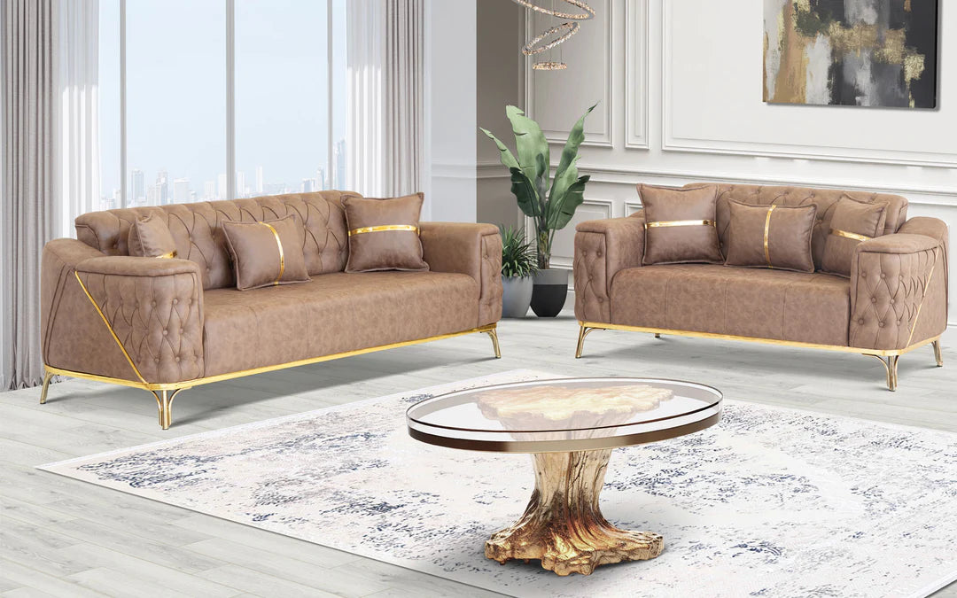 Jasmine Brown Velvet Sofa Set (Starting from £534 to £1380)