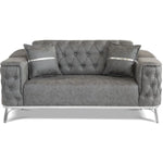 Load image into Gallery viewer, Jasmine Gray Velvet Sofa Set (Starting from £534 to £1380)
